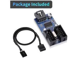 9 Pin 2 in 1 Internal USB Splitter Cable, 9 pin USB Header Male 1 to 2 Female Extension Connector Adapter, USB 2.0 HUB Connector Port Multiplier PWM Fan Splitter Cable (30cm/0.98ft) 9 Pin 2 in 1 Internal USB Splitter Cable, 9 pin USB Header Male 1 to 2 Female Extension Connector Adapter, USB 2.0 HUB Connector Port Multiplier PWM Fan Splitter Cable (30cm/0.98ft)