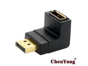 Down Angled 90 Degree DisplayPort Male to Female Extension Adapter Down Angled 90 Degree DisplayPort Male to Female Extension Adapter