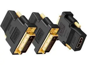 DVI to HDMI Adapter, CableCreation 3-Pack Bi-Directional DVI-D(24+1) Male to HDMI Female Converter,HDMI to DVI Adapter,Support 1080P 3D for PS3,PS4,TV Box,Blu-ray,Projector,HDTV DVI to HDMI Adapter, CableCreation 3-Pack Bi-Directional DVI-D(24+1) Male to HDMI Female Converter,HDMI to DVI Adapter,Support 1080P 3D for PS3,PS4,TV Box,Blu-ray,Projector,HDTV