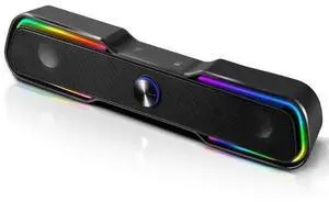 Computer Speakers,ARCHEER PC RGB Gaming Speakers Wired Computer Soundbar Bluetooth 5.0 USB Powered Desktop Speakers with Stereo Bass LED Light for Desktop PC Laptop Tablet Smartphones (10W/Black) Computer Speakers,ARCHEER PC RGB Gaming Speakers Wired Computer Soundbar Bluetooth 5.0 USB Powered Desktop Speakers with Stereo Bass LED Light for Desktop PC Laptop Tablet Smartphones (10W/Black)