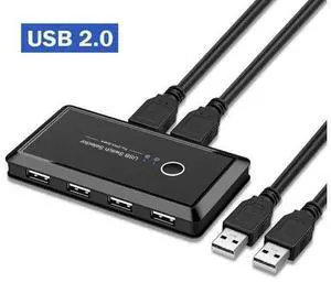 USB 3.0 KVM Switch 2x4 USB 2.0 Switcher Selector 2 PC Sharing 4 USB Devices KVM Switch Hub Adapter for Keyboard Mouse Printer(USB2.0) USB 3.0 KVM Switch 2x4 USB 2.0 Switcher Selector 2 PC Sharing 4 USB Devices KVM Switch Hub Adapter for Keyboard Mouse Printer(USB2.0)
