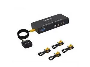 4 Port KVM Switch Box With Desktop Controller USB Switch multiple computers share USB device monitor Send Connector Wire 4 Port KVM Switch Box With Desktop Controller USB Switch multiple computers share USB device monitor Send Connector Wire