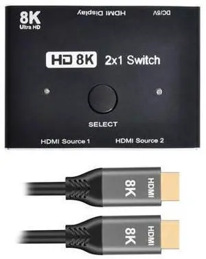 HDMI-compatible Converter 8K@60hz Compatible 2.1 Switch 2-IN-1-OUT UHD Hub Support HDCP SST Extended 4K@60hz HDMI-compatible Converter 8K@60hz Compatible 2.1 Switch 2-IN-1-OUT UHD Hub Support HDCP SST Extended 4K@60hz