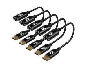 4K Display Port to HDMI Adapter 5Pack,Unidirectional DP to HDMI 4K@60Hz 1080P@120Hz UHD Cable Nylon Braided Aluminum case Converter(Male to Female) Compatible for Dell, Lenovo, HP,GPU, AMD 4K Display Port to HDMI Adapter 5Pack,Unidirectional DP to HDMI 4K@60Hz 1080P@120Hz UHD Cable Nylon Braided Aluminum case Converter(Male to Female) Compatible for Dell, Lenovo, HP,GPU, AMD