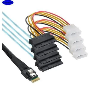 FOR Mini SFF-8654 4I to 8482 with power supply connection cable For server FOR Mini SFF-8654 4I to 8482 with power supply connection cable For server