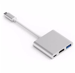 Multiport Hub Adapter, 3-in-1 Type C Converter with 1 USB 3.0 Port, 1 1080P Output and 1 Type-c PD Charging Port Multiport Hub Adapter, 3-in-1 Type C Converter with 1 USB 3.0 Port, 1 1080P Output and 1 Type-c PD Charging Port