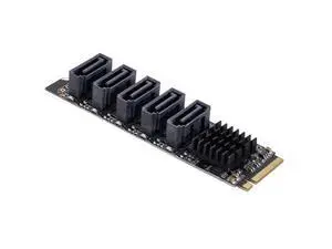 NGFF NVME M-Key 6Gbps 5 Ports Adapter PCI Express to SATA 3.0 Converter Hard Drive Extension Card JMB585 2280 NGFF NVME M-Key 6Gbps 5 Ports Adapter PCI Express to SATA 3.0 Converter Hard Drive Extension Card JMB585 2280