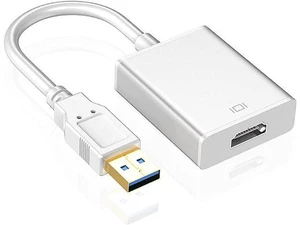 USB to HDMI Adapter SENGKOB USB 3.0/2.0 to HDMI 1080P Video Graphics Cable Converter with Audio for PC Laptop Projector HDTV Compatible with Windows XP 7/8/8.1/10-Silver USB to HDMI Adapter SENGKOB USB 3.0/2.0 to HDMI 1080P Video Graphics Cable Converter with Audio for PC Laptop Projector HDTV Compatible with Windows XP 7/8/8.1/10-Silver