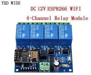 DC 12V 4 Channel Wifi Relay Module ESP8266 ESP-01 12 V Relays Module Remote Control Switch For Smart Home IOT Transmission Phone DC 12V 4 Channel Wifi Relay Module ESP8266 ESP-01 12 V Relays Module Remote Control Switch For Smart Home IOT Transmission Phone