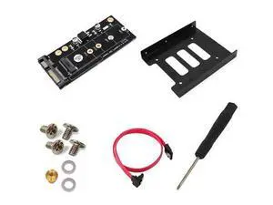 M2 to SATA Adapter M.2 NGFF SATA SSD Raiser Expansion Card for 2230 2242 2260 2280mm M.2 Solid State Disk with 3.5" Bracket Tray M2 to SATA Adapter M.2 NGFF SATA SSD Raiser Expansion Card for 2230 2242 2260 2280mm M.2 Solid State Disk with 3.5" Bracket Tray