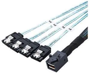 Internal HD Mini SAS Cable, Internal HD Mini SAS (SFF-8643 Host) - 4X SATA (Target) Cable,SFF-8643 to 4X SATA Cable,1.6ft, SFF-8643 for Controller, 4 Sata Connect to Hard Drive Internal HD Mini SAS Cable, Internal HD Mini SAS (SFF-8643 Host) - 4X SATA (Target) Cable,SFF-8643 to 4X SATA Cable,1.6ft, SFF-8643 for Controller, 4 Sata Connect to Hard Drive