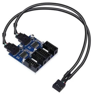 4 in 1 Internal USB Splitter Cable, Electop 9 pin USB Header Male 1 to 4 Female Extension Connector Adapter, USB 2.0 HUB Connector Port Multiplier PWM Fan Splitter Cable (30cm/0.98ft) 4 in 1 Internal USB Splitter Cable, Electop 9 pin USB Header Male 1 to 4 Female Extension Connector Adapter, USB 2.0 HUB Connector Port Multiplier PWM Fan Splitter Cable (30cm/0.98ft)