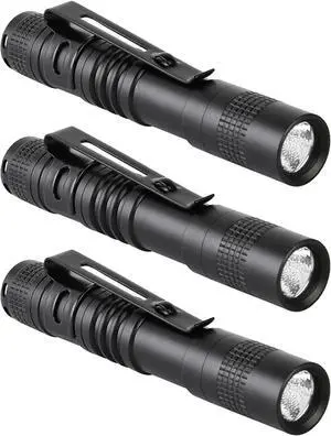 Mini Flashlight, AAA Small Pen Light with Clip, Portable 500lm Pocket Pen Flashlight for Inspection Repair Outdoor Emergency (3 Pack, Black, 3.5") Mini Flashlight, AAA Small Pen Light with Clip, Portable 500lm Pocket Pen Flashlight for Inspection Repair Outdoor Emergency (3 Pack, Black, 3.5")