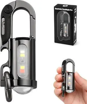 Rechargeable Keychain Flashlights, 1200 Lumens Dual Light Sources Compact and Portable Mini LED Keyring Lights 7 Light Modes, for Walking, Searching and Hiking (Black) Rechargeable Keychain Flashlights, 1200 Lumens Dual Light Sources Compact and Portable Mini LED Keyring Lights 7 Light Modes, for Walking, Searching and Hiking (Black)