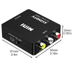 High-definition video converter AV to high-definition TV adapter, with RCA input and high-definition TV output. Brand new, compatible with laptop HW-2105. High-definition video converter AV to high-definition TV adapter, with RCA input and high-definition TV output. Brand new, compatible with laptop HW-2105.