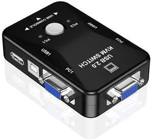 2-port VGA KVM switch, 2-channel VGA switch box, manual USB 2.0 mouse and keyboard, manual USB KVM switch 2-port VGA KVM switch, 2-channel VGA switch box, manual USB 2.0 mouse and keyboard, manual USB KVM switch
