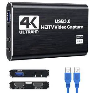 4K Audio Video Capture Card Full HD 1080P USB 3.0 HDTV Video Capture Device for Game Recording Live Streaming Broadcasting 4K Audio Video Capture Card Full HD 1080P USB 3.0 HDTV Video Capture Device for Game Recording Live Streaming Broadcasting