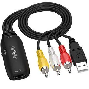 HDTV to AV High-Definition Converter, HDTV2AV Connection Adapter, Projector, Computer, PS4 to TV Display Screen HDTV to AV High-Definition Converter, HDTV2AV Connection Adapter, Projector, Computer, PS4 to TV Display Screen