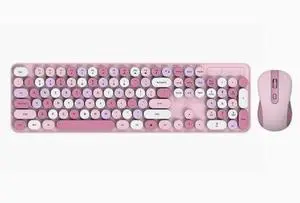 Best-selling wireless keyboard with excellent appearance for girls with quiet office style, retro and cute pink keyboard and mouse set Best-selling wireless keyboard with excellent appearance for girls with quiet office style, retro and cute pink keyboard and mouse set