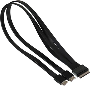 Oulink (SFF-8611) 8i to Oculink (SFF-8611) 4i 2-Port Y Cable Oulink (SFF-8611) 8i to Oculink (SFF-8611) 4i 2-Port Y Cable