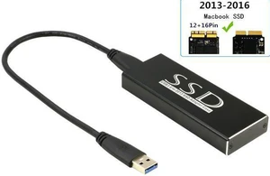 USB 3.0 SSD Enclosure for 2013 2014 2015 Apple MacBook Air Pro Retina SSD Adapter with Cable, USB External Reader for (2013-2017 Year) A1465 A1466 A1398 A1502 SSD (12+16 pin) USB 3.0 SSD Enclosure for 2013 2014 2015 Apple MacBook Air Pro Retina SSD Adapter with Cable, USB External Reader for (2013-2017 Year) A1465 A1466 A1398 A1502 SSD (12+16 pin)