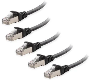 5-Pack Snagless Short Shielded Cat6A Ethernet Cable 5 ft (SSTP SFTP Shielded Ethernet Cable Shielded Cat6 Cable Cat 6 Shielded Network Cable) in Black 5-Pack Snagless Short Shielded Cat6A Ethernet Cable 5 ft (SSTP SFTP Shielded Ethernet Cable Shielded Cat6 Cable Cat 6 Shielded Network Cable) in Black