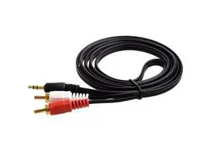 3.5mm Jack to 2 x RCA Phono Audio Cable Gold 1m Lead 3.5mm Jack to 2 x RCA Phono Audio Cable Gold 1m Lead