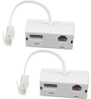 2 PACK RJ45 to BT RJ11 Secondary Telephone Splitter 2 Way Female to Male Adapter Converter Line Cables Telephone Plug Socket Connector Ethernet For Landline 2 PACK RJ45 to BT RJ11 Secondary Telephone Splitter 2 Way Female to Male Adapter Converter Line Cables Telephone Plug Socket Connector Ethernet For Landline