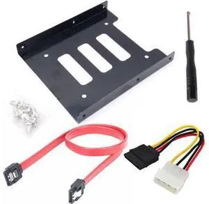 2.5 to 3.5 Inch Hard Disk Metal Bracket Adapter HDD Holder with IDE 4P Male to SATA 15 Pin Cable SATA 3.0 Cable for Desktop PCSSD Server (Red) 2.5 to 3.5 Inch Hard Disk Metal Bracket Adapter HDD Holder with IDE 4P Male to SATA 15 Pin Cable SATA 3.0 Cable for Desktop PCSSD Server (Red)