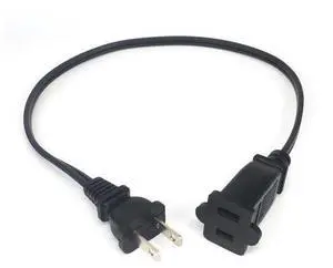 AC power supply 2-Prong male/female extension Cord cable US plug,NEMA 1-15P To 1-15R AC Power Cord 10A (1M) AC power supply 2-Prong male/female extension Cord cable US plug,NEMA 1-15P To 1-15R AC Power Cord 10A (1M)