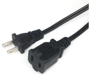 AC power supply 2-Prong male/female extension Cord cable US plug,NEMA 1-15P To 1-15R AC Power Cord 10A Length:(2M) AC power supply 2-Prong male/female extension Cord cable US plug,NEMA 1-15P To 1-15R AC Power Cord 10A Length:(2M)