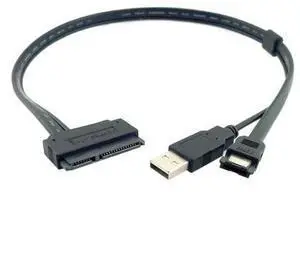 USB to SATA Cable Cord SATA eSATA Data Power Cable 2.5" inch Hard Disk Drive SATA 22Pin TO Esata Data + USB Powered Cable 50cm USB to SATA Cable Cord SATA eSATA Data Power Cable 2.5" inch Hard Disk Drive SATA 22Pin TO Esata Data + USB Powered Cable 50cm