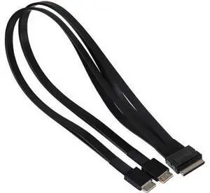 Oulink (SFF-8611) 8i to Oculink (SFF-8611) 4i 2-Port Y Cable Oulink (SFF-8611) 8i to Oculink (SFF-8611) 4i 2-Port Y Cable
