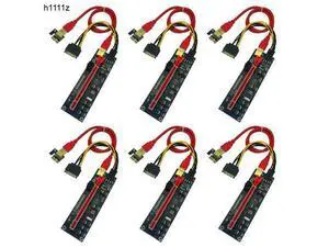 6 PCS V011 Pro PCIE Riser for Video Card 011 Pro PCI Express X1 to X16 Extender 60CM USB 3.0 Cable SATA to 6Pin Power for Mining 6 PCS V011 Pro PCIE Riser for Video Card 011 Pro PCI Express X1 to X16 Extender 60CM USB 3.0 Cable SATA to 6Pin Power for Mining