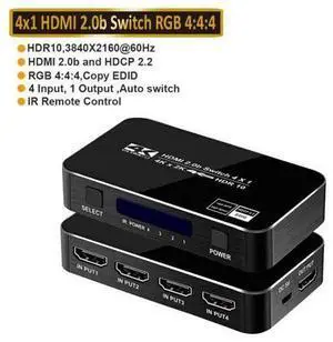 2022 Best 4K Switch 2.0 Support RGB 4:4:4 HDR Switch 4K 60Hz 2.0 Switch Remote IR UHD 4 Port Switch Switcher 2022 Best 4K Switch 2.0 Support RGB 4:4:4 HDR Switch 4K 60Hz 2.0 Switch Remote IR UHD 4 Port Switch Switcher