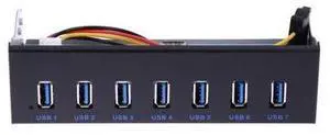 7 Port USB 3.0 5.25" Internal CD-ROM Bay Front Panel USB Hub,7 x USB 3.0 Type A Female to Motherboard USB 20 pin Hub Splitter Adapter w/ 5.25 inch Metal Bracket 7 Port USB 3.0 5.25" Internal CD-ROM Bay Front Panel USB Hub,7 x USB 3.0 Type A Female to Motherboard USB 20 pin Hub Splitter Adapter w/ 5.25 inch Metal Bracket