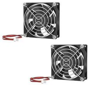 2-Pack 80mm x 25mm DC 12 Volt Fans 2-Pin Brushless Replacement Cooling Fan 2-Pack 80mm x 25mm DC 12 Volt Fans 2-Pin Brushless Replacement Cooling Fan