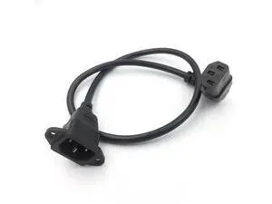 IEC320 C14 to C13 Extension cord C14 with screw holes and C13 Angled 60cm lenght H05VV-F 3G (Up Angel) (0.3M) IEC320 C14 to C13 Extension cord C14 with screw holes and C13 Angled 60cm lenght H05VV-F 3G (Up Angel) (0.3M)