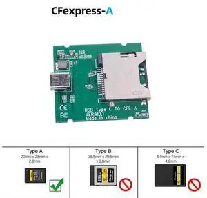 CFexpress Card Reader USB3.1 Gen 2 Type C 10Gbps CFE-B / CFE-A Card Memory Card Storage Adapter for PC Laptop Computer Phone(05-CFA Board) CFexpress Card Reader USB3.1 Gen 2 Type C 10Gbps CFE-B / CFE-A Card Memory Card Storage Adapter for PC Laptop Computer Phone(05-CFA Board)
