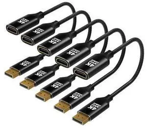 4K Display Port to HDMI Adapter 5Pack,Unidirectional DP to HDMI 4K@60Hz 1080P@120Hz UHD Cable Nylon Braided Aluminum case Converter(Male to Female) Compatible for Dell, Lenovo, HP,GPU, AMD 4K Display Port to HDMI Adapter 5Pack,Unidirectional DP to HDMI 4K@60Hz 1080P@120Hz UHD Cable Nylon Braided Aluminum case Converter(Male to Female) Compatible for Dell, Lenovo, HP,GPU, AMD