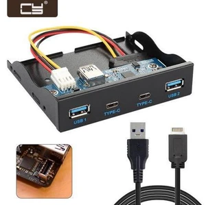 CY USB 3.1 Front Panel Header to USB-C & USB 3.0 HUB 4 Ports Front Panel Motherboard Cable for 3.5" Floppy Bay UC-126 CY USB 3.1 Front Panel Header to USB-C & USB 3.0 HUB 4 Ports Front Panel Motherboard Cable for 3.5" Floppy Bay UC-126