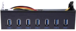 7 Ports USB 3.0 Hub 5Gbs 5.25" CD-ROM Drive Bay CD ROM Front Panel for Computer Case+USB 3.0 19-pin Header to Type-A Male Cable 7 Ports USB 3.0 Hub 5Gbs 5.25" CD-ROM Drive Bay CD ROM Front Panel for Computer Case+USB 3.0 19-pin Header to Type-A Male Cable