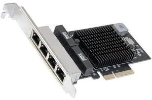 Quad 2.5 Gigabit Ethernet PCI Express PCI-E Network Interface Card 10/100/1000/25000 Mbps RJ45 LAN Realtek RTL8125 Chipset, Black (SI-PEX24077) Quad 2.5 Gigabit Ethernet PCI Express PCI-E Network Interface Card 10/100/1000/25000 Mbps RJ45 LAN Realtek RTL8125 Chipset, Black (SI-PEX24077)