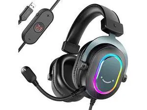 gaming headset for pc-wired headphones with microphone-7.1 surround sound computer usb headset for laptop, streaming headphones on ps4/ps5, with eq mode, rgb, soft ear pads - ampligame h6 gaming headset for pc-wired headphones with microphone-7.1 surround sound computer usb headset for laptop, streaming headphones on ps4/ps5, with eq mode, rgb, soft ear pads - ampligame h6