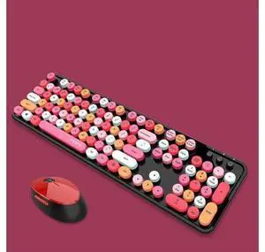 Mofii Sweet Wireless Keyboard And Mouse Set Girls Punk Keyboard Office Set, Colour: Lipstick Mixed Mofii Sweet Wireless Keyboard And Mouse Set Girls Punk Keyboard Office Set, Colour: Lipstick Mixed