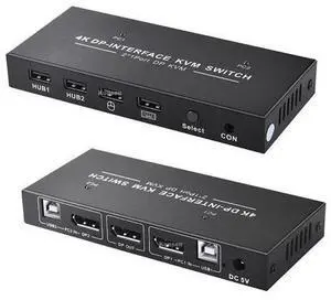 2 Port Displayport KVM Switch 4K 60Hz USB DP KVM 2 in 1 out DP USB KVM Switch 2x1 For PC to share monitor mouse keyboard printer 2 Port Displayport KVM Switch 4K 60Hz USB DP KVM 2 in 1 out DP USB KVM Switch 2x1 For PC to share monitor mouse keyboard printer