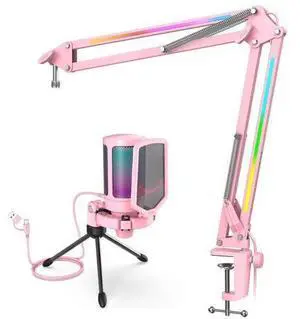 Deuninker USB Condenser Microphone & RGB Microphone Boom Arm Bundle, Gaming PC Mic with Quick Mute, Metal Suspension Mic Stand with Adapter for Streaming, Podcasting-A6VP+BM38P Deuninker USB Condenser Microphone & RGB Microphone Boom Arm Bundle, Gaming PC Mic with Quick Mute, Metal Suspension Mic Stand with Adapter for Streaming, Podcasting-A6VP+BM38P