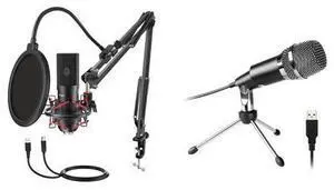 Deuninker Computer Mic and USB Microphone, Gaming Microphone Set with Boom Arm Stand,Pop Filter,PC Condenser Microphone for Streaming Podcast,Home Studio,Skype,Recordings for YouTube,Games (T732+K668) Deuninker Computer Mic and USB Microphone, Gaming Microphone Set with Boom Arm Stand,Pop Filter,PC Condenser Microphone for Streaming Podcast,Home Studio,Skype,Recordings for YouTube,Games (T732+K668)
