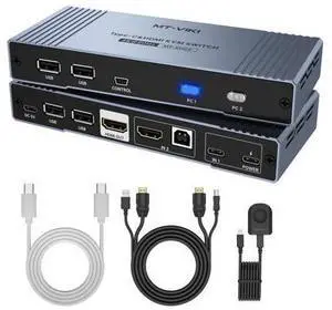 MT-VIKI 4K Hybrid Type USB C HDMI KVM Switch 2 Port, 4K@60Hz for Apple MacBook & Desktop PC + 65W PD+ Cables MT-VIKI 4K Hybrid Type USB C HDMI KVM Switch 2 Port, 4K@60Hz for Apple MacBook & Desktop PC + 65W PD+ Cables