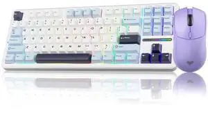 Wireless Keyboard and Mouse Combo, F87 Mechanical Keyboard+SC580X Wireless Gaming Mouse Light Purple Wireless Keyboard and Mouse Combo, F87 Mechanical Keyboard+SC580X Wireless Gaming Mouse Light Purple